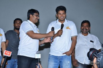 Jayammu Nischayammu Raa Movie Team At Satyam Theatre